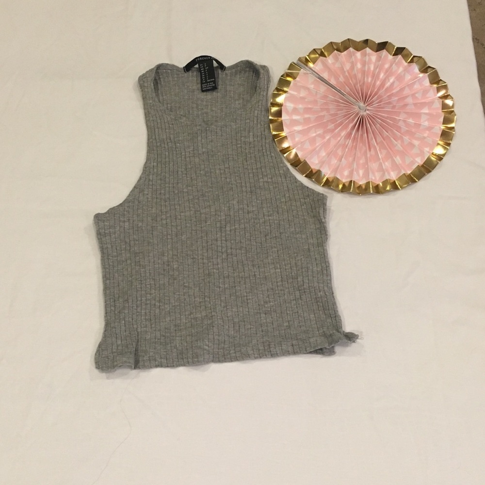 Grey crop top, F21, S